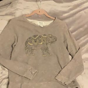 Lucky Brand Lucky Lotus Boho Elephant Sweatshirt Size Medium